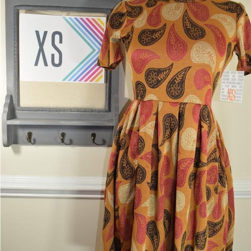 Vintage LuLaRoe Amelia  Paisley Print Dress